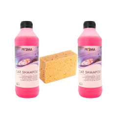 Kit shampoing voiture avec éponge - 2x500ml