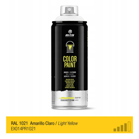 Spray de peinture de couleur RAL 1021 - Jaune Clair - MONTANA PRO