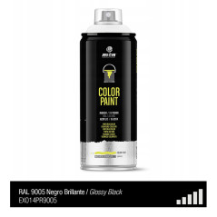 Spray de peinture de couleur RAL 9005 - Noir Brillant - MONTANA PRO