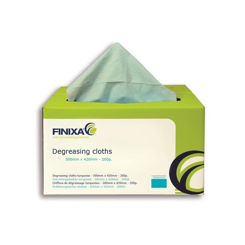 Chiffons de dégraissage bleu en boîte distributrice 330 x 420 mm - FINIXA SOF 20