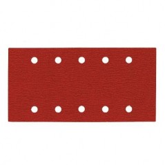 Feuilles abrasives 115 x 230 mm 10 trous d’évacuation de poussière.
