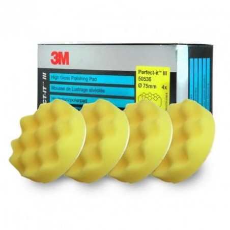 4 mousses de lustrage d'agressivité moyenne à forte 3M-50536. À utiliser avec le liquide de polissage jaune.