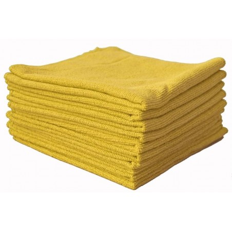 Chiffon microfibre jaune. Absorbe poussière à sec. Parfait pour les voiture en showroom.