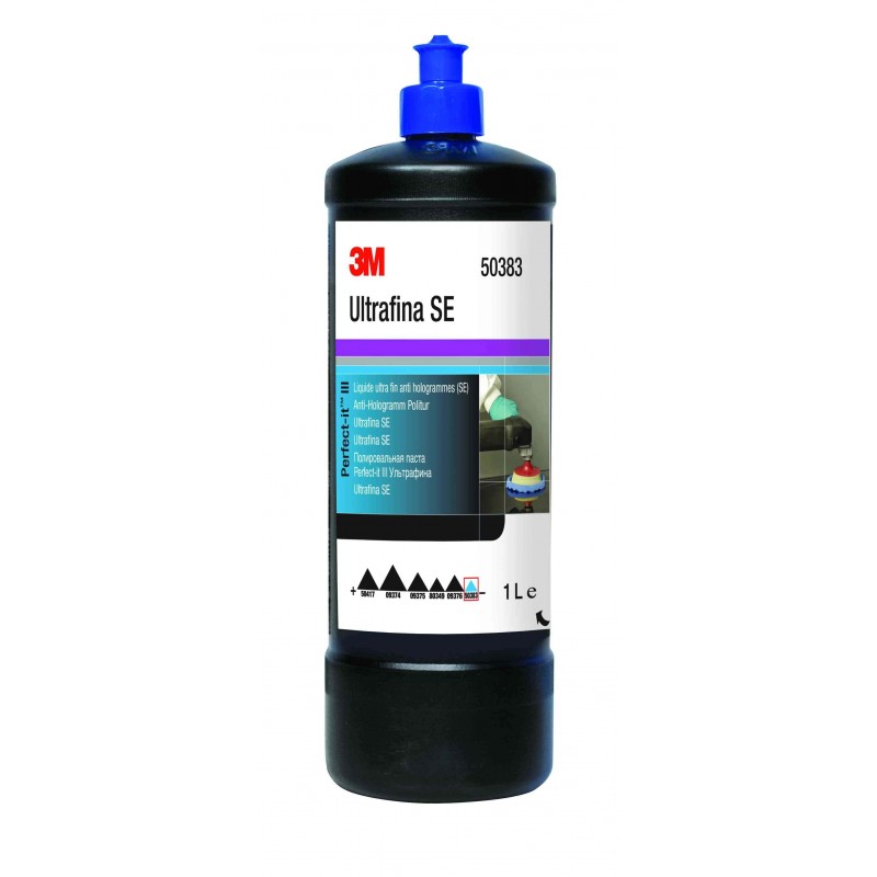Liquide de polissage bouchon bleu 3M. Finition haute brillance ultime.